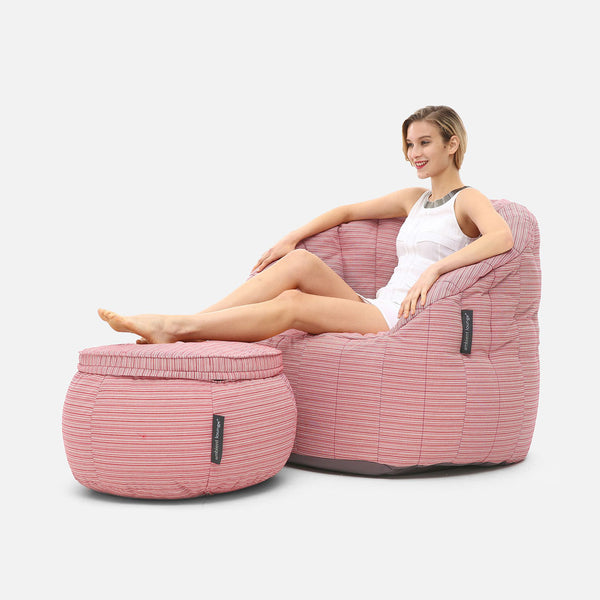 Wing Ottoman Deluxe Raspberry Polo Utendørs saccosekk