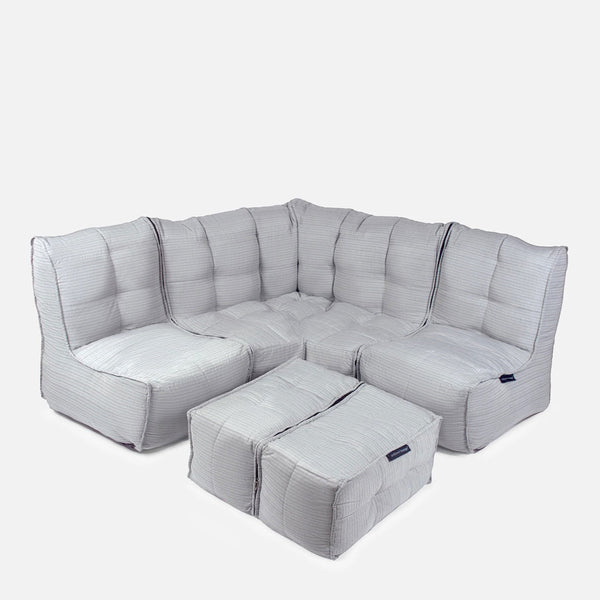 Mod 4 Corner Deluxe Modulisohva Silverline Ulkokäyttöön tarkoitettu modulisohva