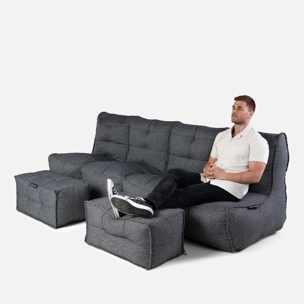 Mod 4 Quad Couch Modulsofa Titanium Weave Utendørs modulsofa