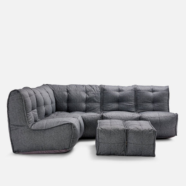 Mod 5 Living Lounge Modulsofa Titanium Weave Utendørs modulsofa