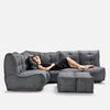 Mod 5 Living Lounge Modulsofa Titanium Weave Utendørs modulsofa