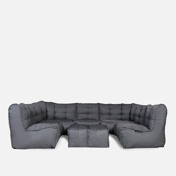 Mod 6 Lounge Max Modulsofa Titanium Weave Utendørs modulsofa