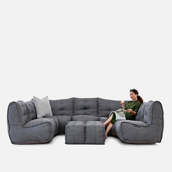 Mod 6 Lounge Max Modulsofa Titanium Weave Utendørs modulsofa